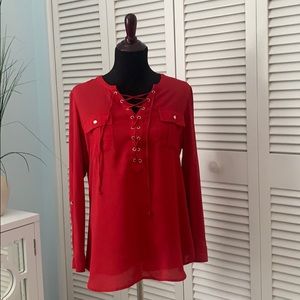 Red long sleeve shirt